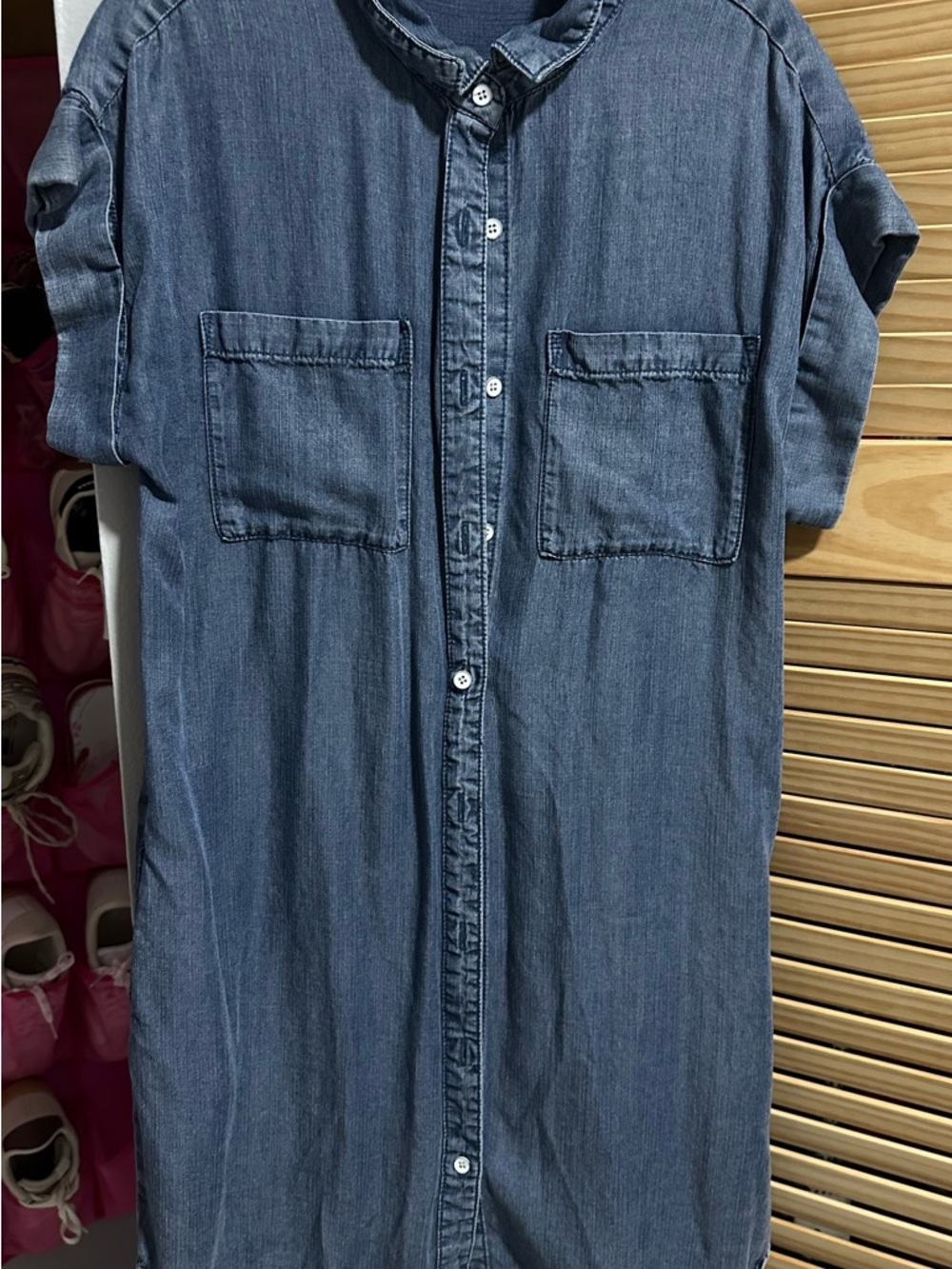 T.J.Maxx Blue Denim Button-Front Beach Coverup